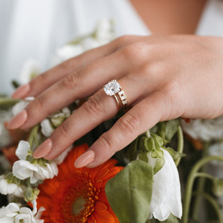 Emerald Pave Engagement Ring – 1 CT Lab Grown Diamond