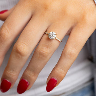 Emerald Pave Engagement Ring – 1 CT Lab Grown Diamond