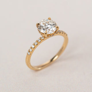 Emerald Pave Engagement Ring – 1 CT Lab Grown Diamond