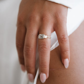 Emerald Pave Engagement Ring – 1 CT Lab Grown Diamond