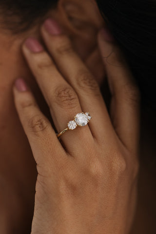 Emerald Pave Engagement Ring – 1 CT Lab Grown Diamond