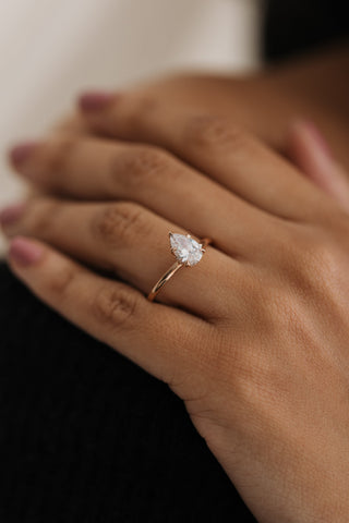 Emerald Pave Engagement Ring – 1 CT Lab Grown Diamond