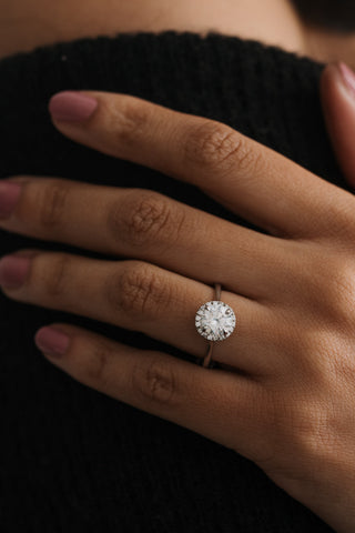 Emerald Pave Engagement Ring – 1 CT Lab Grown Diamond