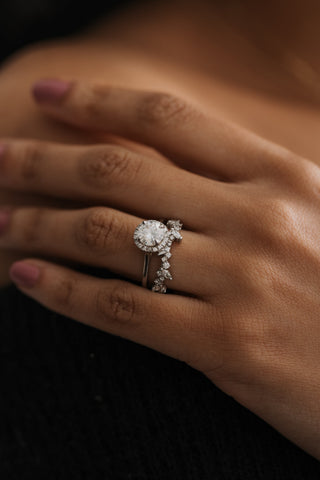 Emerald Pave Engagement Ring – 1 CT Lab Grown Diamond
