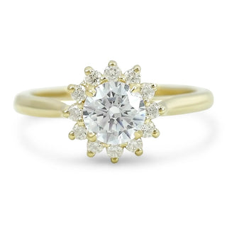 Emerald Pave Engagement Ring – 1 CT Lab Grown Diamond