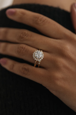 Emerald Pave Engagement Ring – 1 CT Lab Grown Diamond