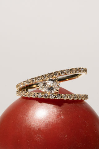 Emerald Pave Engagement Ring – 1 CT Lab Grown Diamond