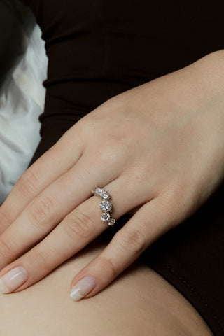 Emerald Pave Engagement Ring – 1 CT Lab Grown Diamond