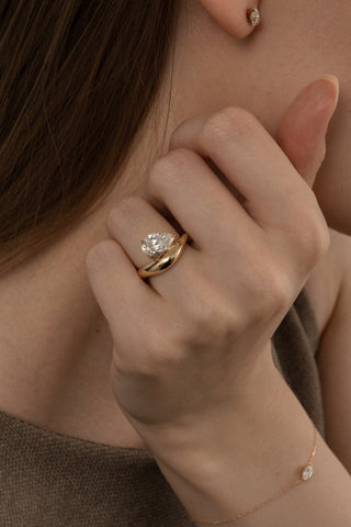 Emerald Pave Engagement Ring – 1 CT Lab Grown Diamond