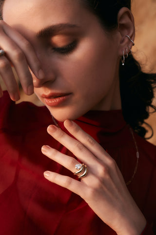 Emerald Pave Engagement Ring – 1 CT Lab Grown Diamond