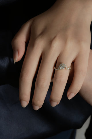 Emerald Pave Engagement Ring – 1 CT Lab Grown Diamond