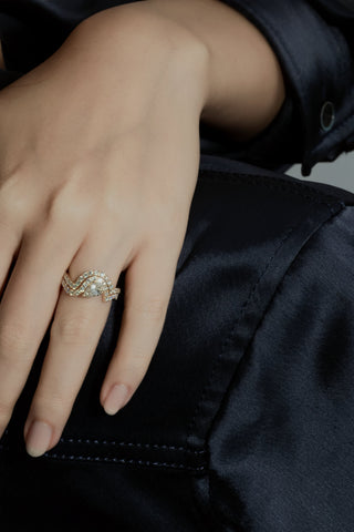 Emerald Pave Engagement Ring – 1 CT Lab Grown Diamond
