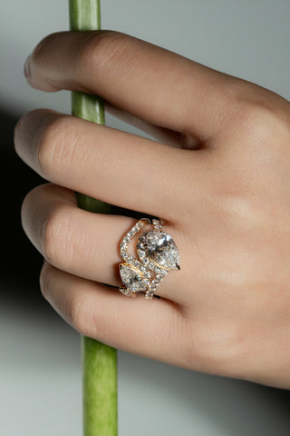 Emerald Pave Engagement Ring – 1 CT Lab Grown Diamond