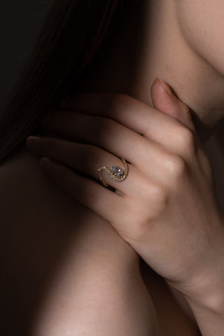 Emerald Pave Engagement Ring – 1 CT Lab Grown Diamond