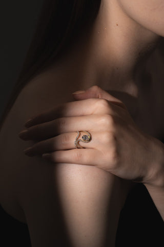 Emerald Pave Engagement Ring – 1 CT Lab Grown Diamond