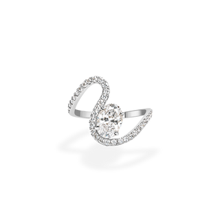 Emerald Pave Engagement Ring – 1 CT Lab Grown Diamond