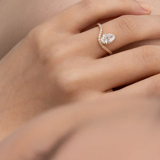 Emerald Pave Engagement Ring – 1 CT Lab Grown Diamond