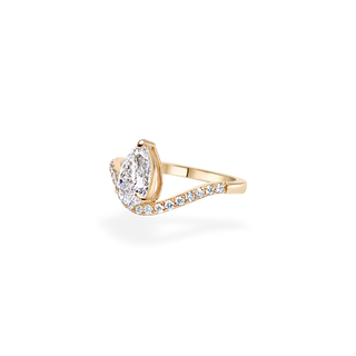 Emerald Pave Engagement Ring – 1 CT Lab Grown Diamond