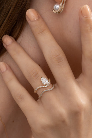 Emerald Pave Engagement Ring – 1 CT Lab Grown Diamond