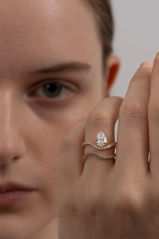 Emerald Pave Engagement Ring – 1 CT Lab Grown Diamond