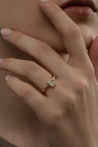 Emerald Pave Engagement Ring – 1 CT Lab Grown Diamond