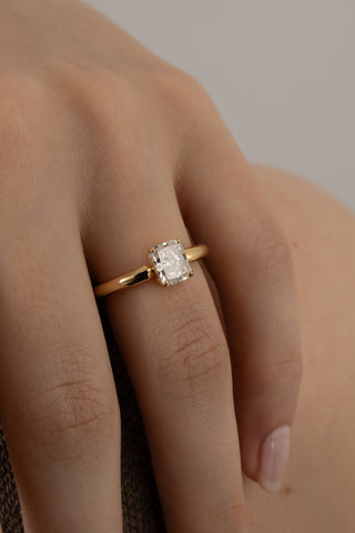 Emerald Pave Engagement Ring – 1 CT Lab Grown Diamond