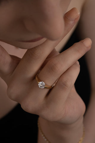 Emerald Pave Engagement Ring – 1 CT Lab Grown Diamond