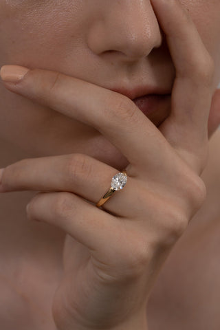 Emerald Pave Engagement Ring – 1 CT Lab Grown Diamond