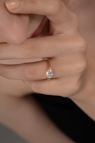 Emerald Pave Engagement Ring – 1 CT Lab Grown Diamond