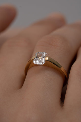 Emerald Pave Engagement Ring – 1 CT Lab Grown Diamond