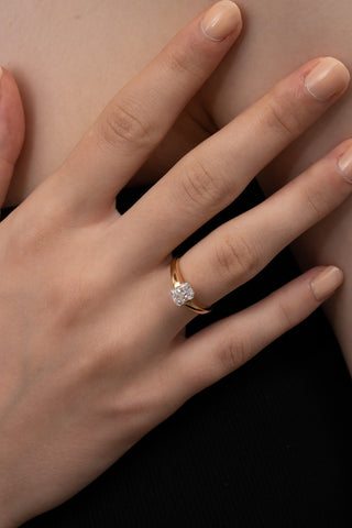 Emerald Pave Engagement Ring – 1 CT Lab Grown Diamond