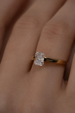 Emerald Pave Engagement Ring – 1 CT Lab Grown Diamond