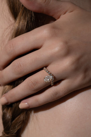 Emerald Pave Engagement Ring – 1 CT Lab Grown Diamond