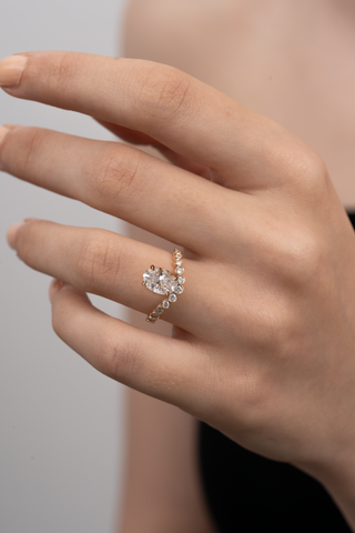Emerald Pave Engagement Ring – 1 CT Lab Grown Diamond