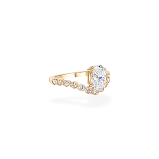 Emerald Pave Engagement Ring – 1 CT Lab Grown Diamond