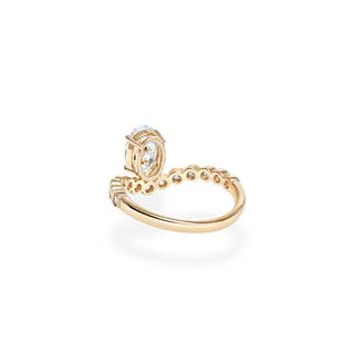 Emerald Pave Engagement Ring – 1 CT Lab Grown Diamond