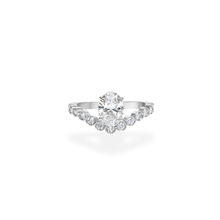 Emerald Pave Engagement Ring – 1 CT Lab Grown Diamond