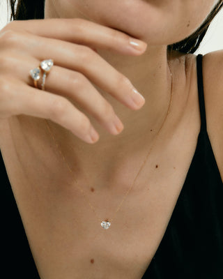 Emerald Pave Engagement Ring – 1 CT Lab Grown Diamond
