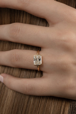 Emerald Pave Engagement Ring – 1 CT Lab Grown Diamond
