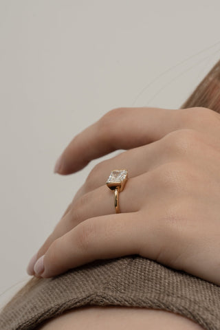 Emerald Pave Engagement Ring – 1 CT Lab Grown Diamond