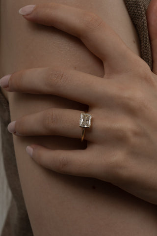 Emerald Pave Engagement Ring – 1 CT Lab Grown Diamond
