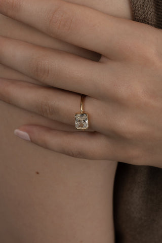 Emerald Pave Engagement Ring – 1 CT Lab Grown Diamond