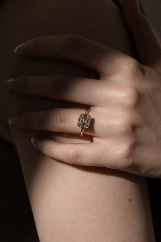 Emerald Pave Engagement Ring – 1 CT Lab Grown Diamond