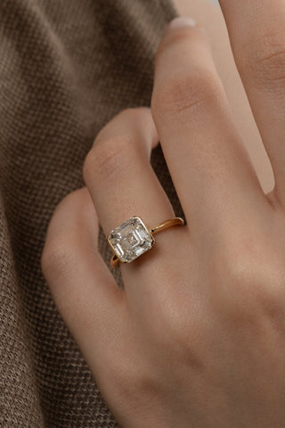 Emerald Pave Engagement Ring – 1 CT Lab Grown Diamond