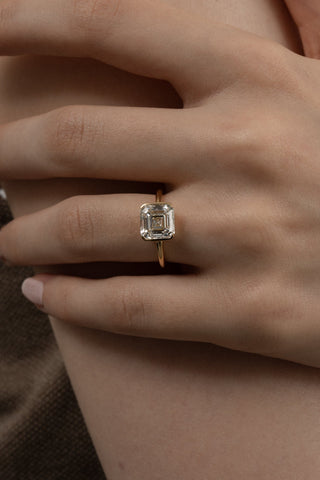 Emerald Pave Engagement Ring – 1 CT Lab Grown Diamond