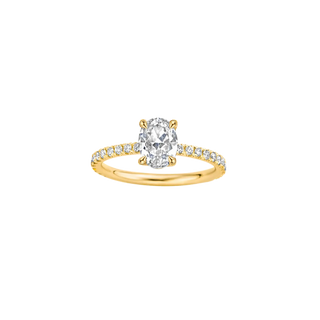 Timeless 1.2 CT Oval Cut Pave Styled Setting Lab Grown Diamond Engagement Ring