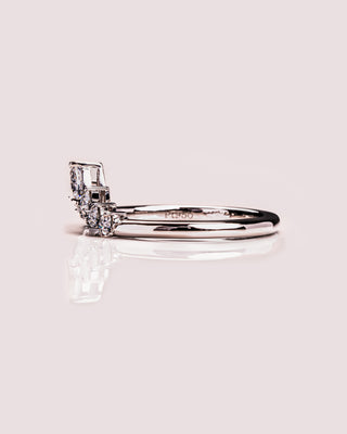 0.34 CT Pear Stones Cluster Style Moissanite Wedding Band