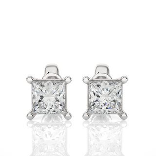 1.0 CT Princess Solitaire Cut Stud Moissanite Earrings 5