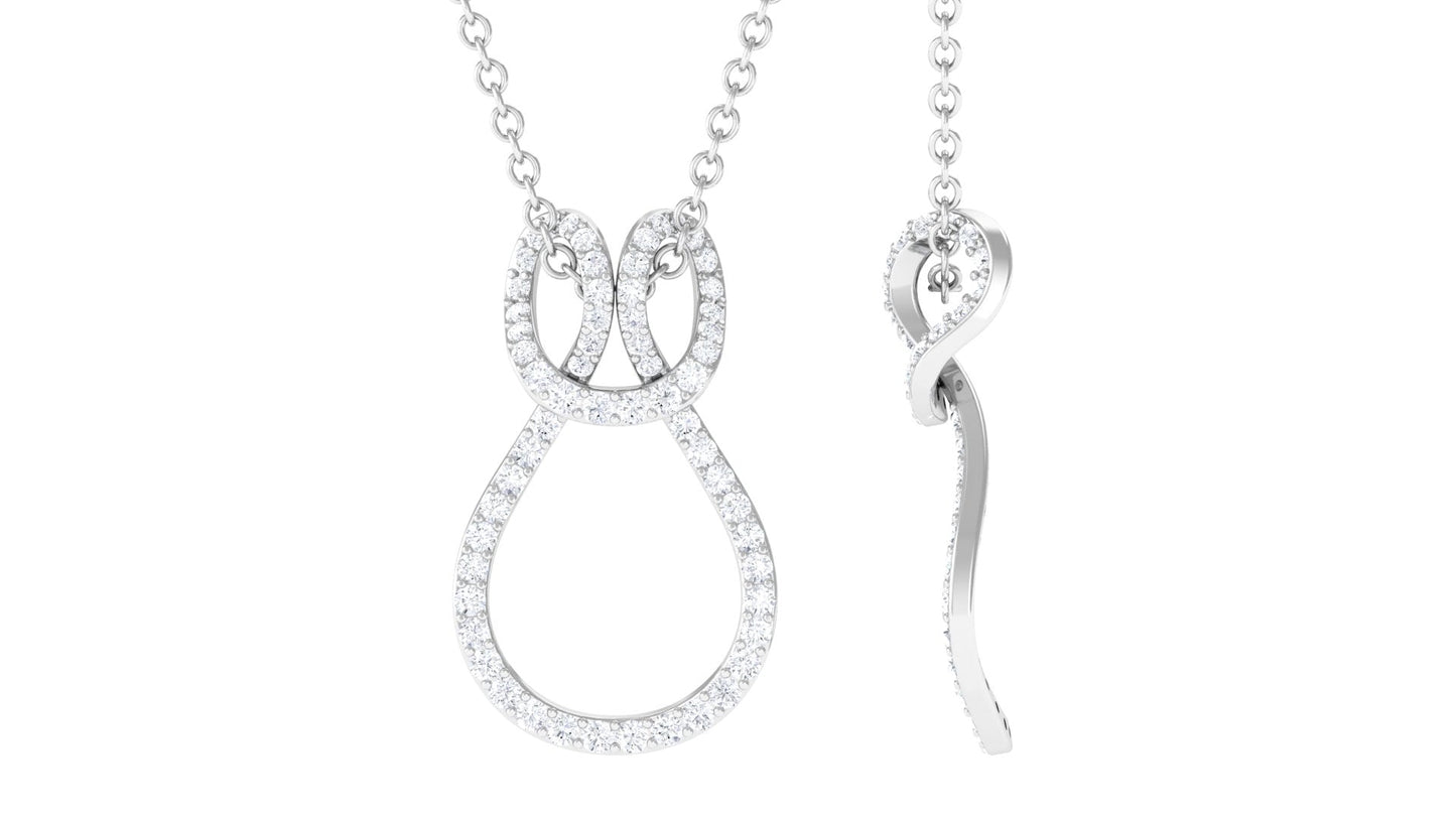 0.18 TCW Round Twisted Infinity Moissanite Necklace