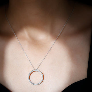 2.10 TCW Round  Eternity Moissanite Necklace 3